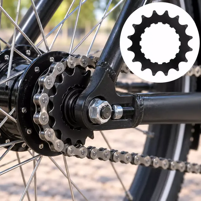 Samox Tandwiel 16T zwart - met binnenvertanding voor passende fietsaandrijving en fietsketting