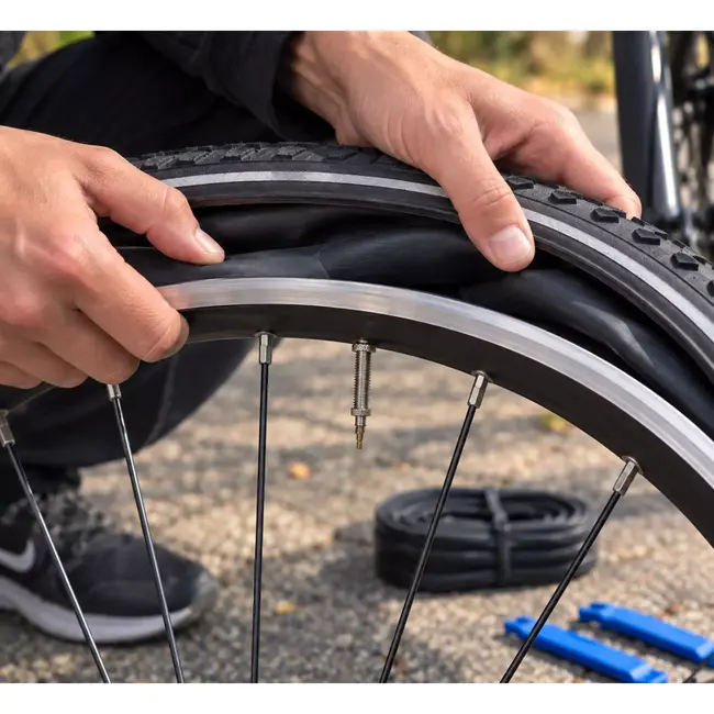Vredestein Fietsbinnenband zwart - met Frans ventiel voor vervanging op een passende fiets en velg