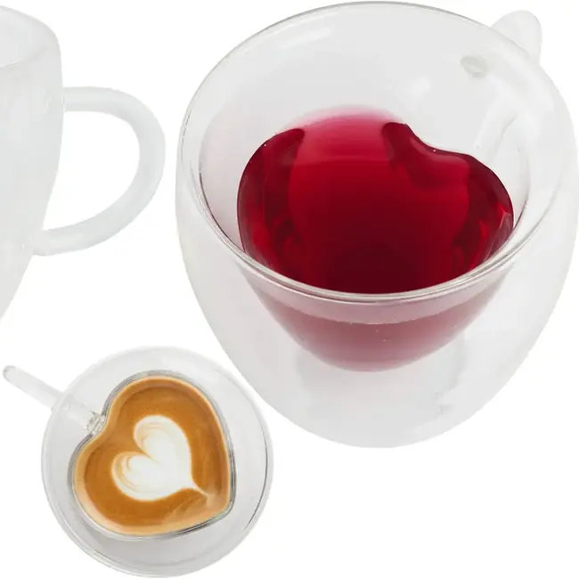 Ruhhy Hartvormig Glas - Dubbelwandig - Borosilicaat - 240 ml