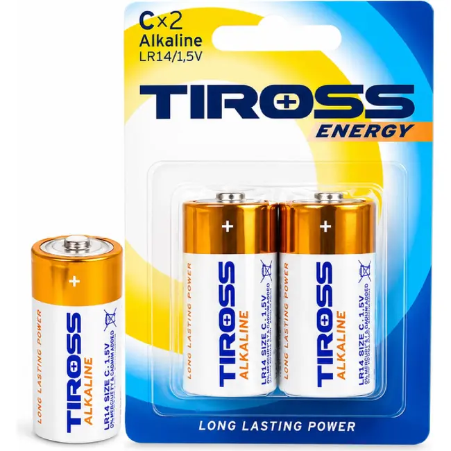 TIROSS C LR14 alkaline batterijen 1,5 V - verpakking met 2 stuks