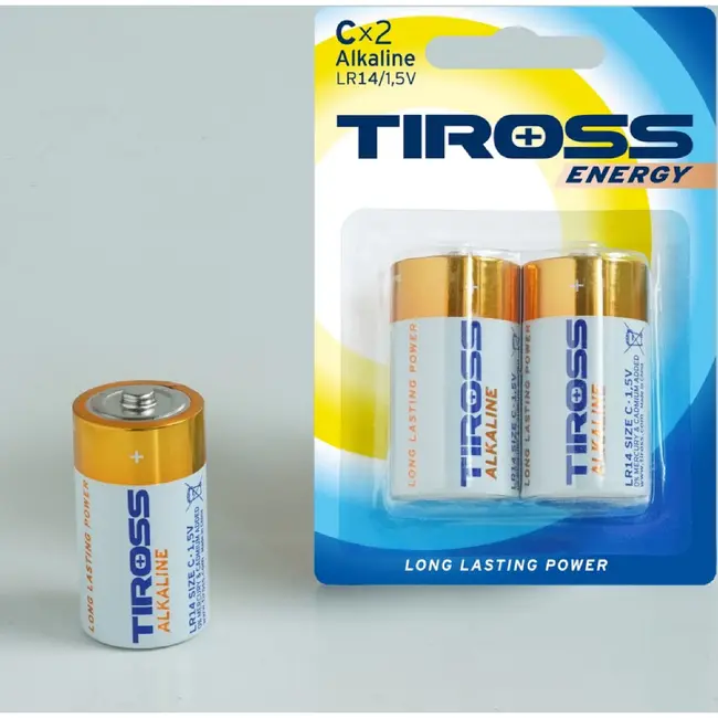 TIROSS C LR14 alkaline batterijen 1,5 V - verpakking met 2 stuks