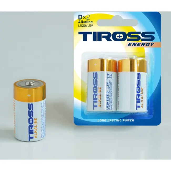 TIROSS D LR20 alkaline batterijen 1,5 V - verpakking met 2 stuks