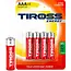 TIROSS AAA R03P zink-koolstof batterijen 1,5 V - verpakking 4 stuks