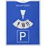 ProPlus Parkeerschijf kunststof 15 x 11 cm blauw met Duitse aankomsttijd en draaibare tijdsaanduiding