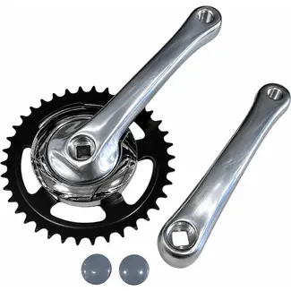 Falkx Crankstel 38T - Aluminium - Zilver - 170 mm - Spieloos Design