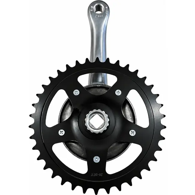 Falkx Crankstel 38T - Aluminium - Zilver - 170 mm - Spieloos Design
