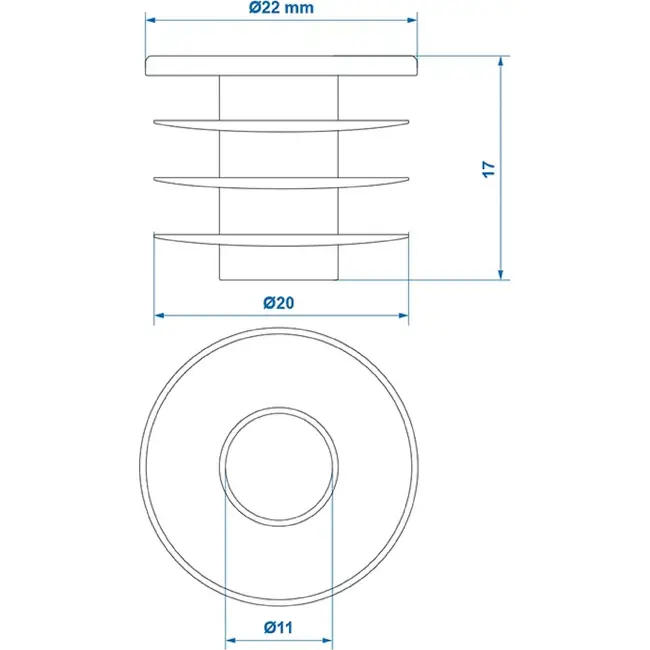 ProPlus Ondertentdop - kunststof - Ø 22 mm - zwart