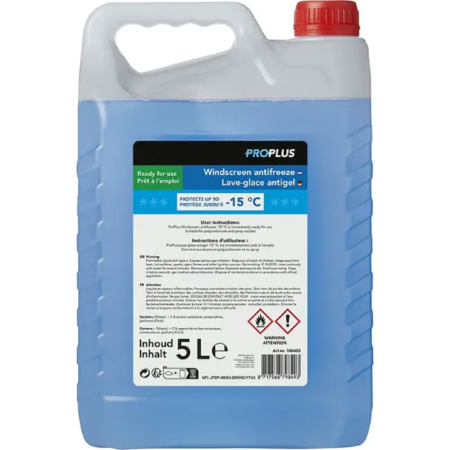 ProPlus Ruitensproeiervloeistof antivries - kant-en-klaar tot -15°C - 5 liter
