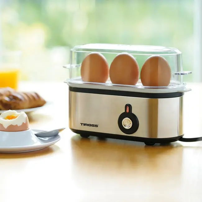 TIROSS Eierkoker voor 3 eieren met automatische uitschakeling 210 W