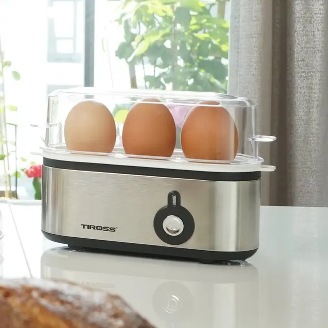 TIROSS Eierkoker voor 3 eieren met automatische uitschakeling 210 W