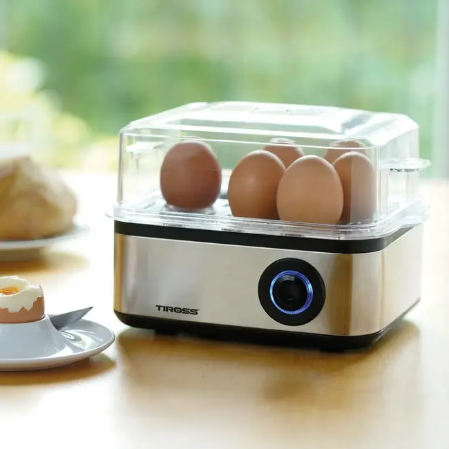 TIROSS Eierkoker voor 8 eieren met automatische uitschakeling 500 W