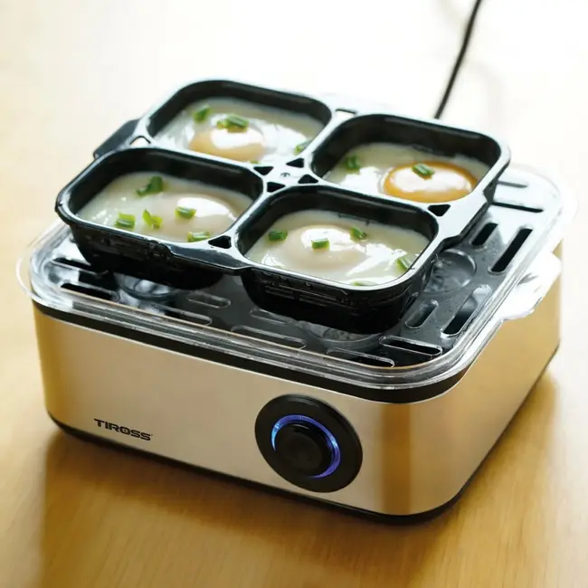 TIROSS Eierkoker voor 8 eieren met automatische uitschakeling 500 W