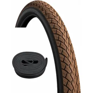 Wanda Buitenband 28 x 1,60 bruin - G5001, ETRTO 42-622 met reflectie en met 40 mm autoventiel