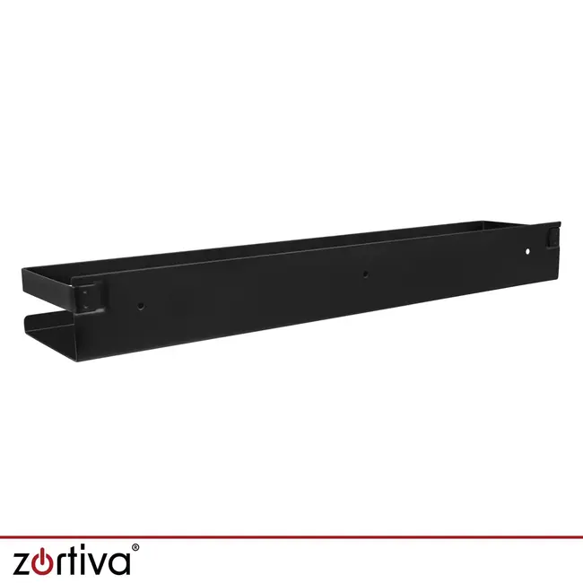 Zortiva Badkamerplank 50 cm - Zwart RVS wandrek met opstaande rand en draagvermogen tot 10 kg