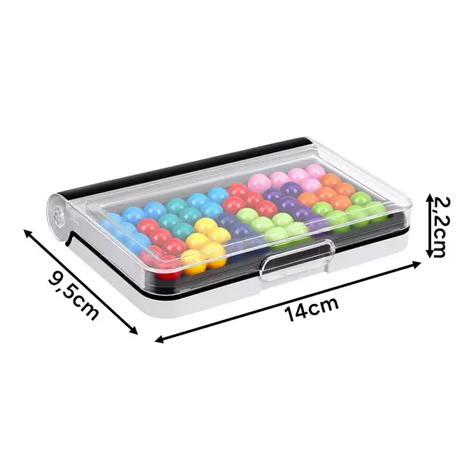 Kruzzel Logicaspel met gekleurde balletjes - Puzzelbord met openingen en handig afsluitbaar deksel
