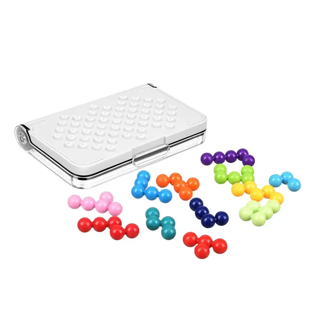 Kruzzel Logicaspel met gekleurde balletjes - Puzzelbord met openingen en handig afsluitbaar deksel