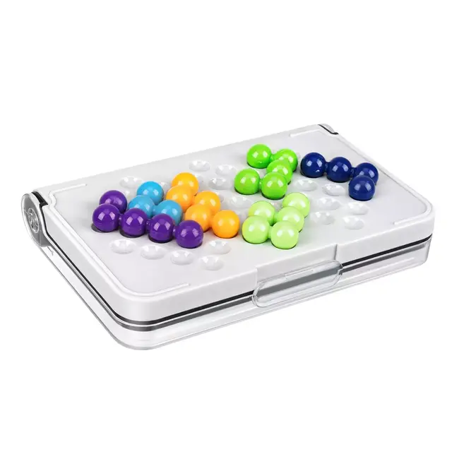 Kruzzel Logicaspel met gekleurde balletjes - Puzzelbord met openingen en handig afsluitbaar deksel