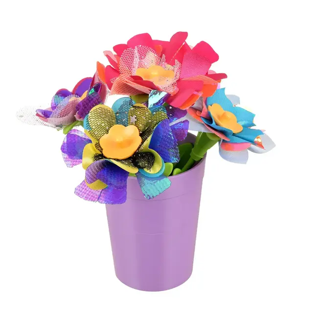 Kruzzel Creatieve set voor 3D-bloemen - Bloemenmaker met ruim 90 gekleurde bloemblaadjes en een vaas