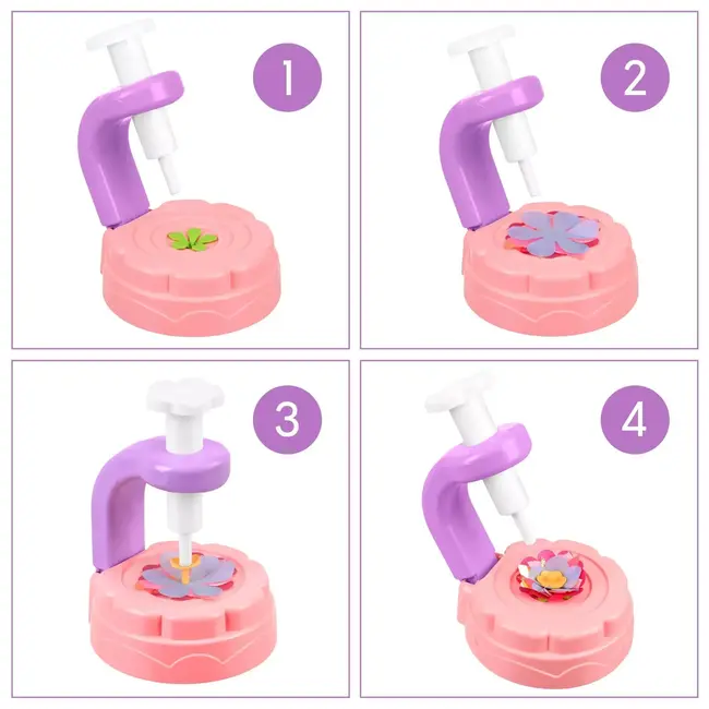 Kruzzel Creatieve set voor 3D-bloemen - Bloemenmaker met ruim 90 gekleurde bloemblaadjes en een vaas