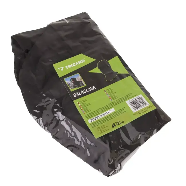 Trizand Bivakmuts zwart - Flexibel polyester voor fietsen, motorrijden en wintersport - One size