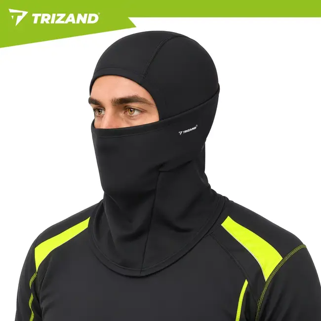 Trizand Bivakmuts zwart - Flexibel polyester voor fietsen, motorrijden en wintersport - One size