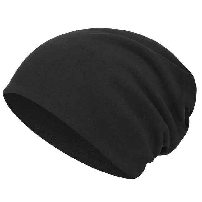 Trizand Wintermuts zwart met fleecevoering - Elastische beanie voor dames en heren, one size