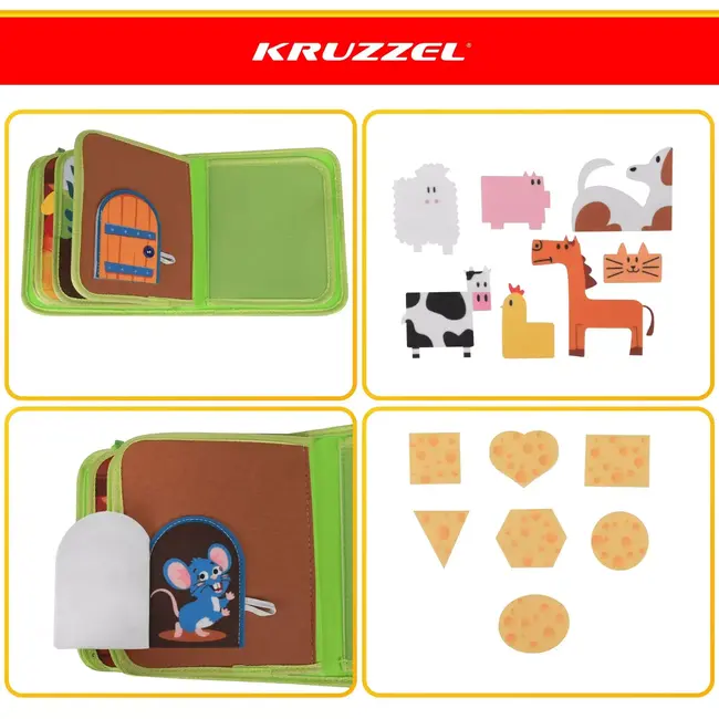 Kruzzel Montessori activiteitenboek boerderij - 10 pagina's met 20 activiteiten, vanaf 2 jaar