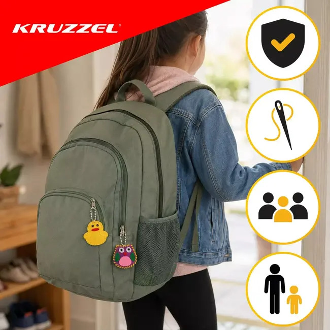 Kruzzel Naaiset kinderen - 12 vilten dieren als sleutelhangers maken met eenvoudige naaisteken