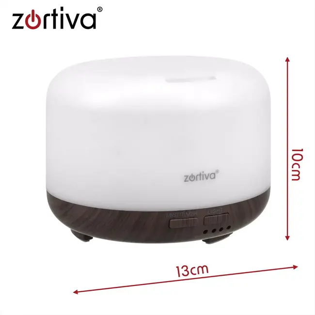 Zortiva Ultrasone luchtbevochtiger 300 ml - Geurverspreider met LED, timer en afstandsbediening
