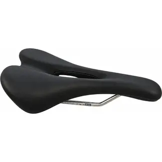 Velo Fietszadel zwart Gemini Newport zonder strop voor montage op een passende zadelpen van de fiets