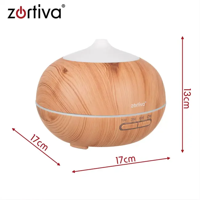 Zortiva Ultrasone luchtbevochtiger 400 ml - Geurverspreider met LED, timer en afstandsbediening