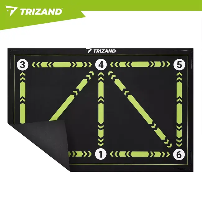 Trizand Voetbaltrainingsmat 60 x 90 cm met markeringen, antislip en tas voor techniektraining