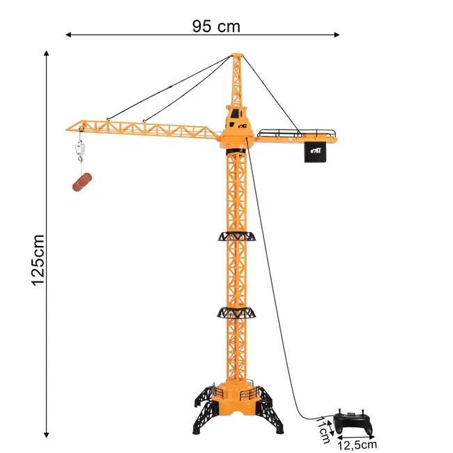 Kruzzel Op afstand bestuurbare kraan 125 cm met 3 hoogtes en bedrade afstandsbediening