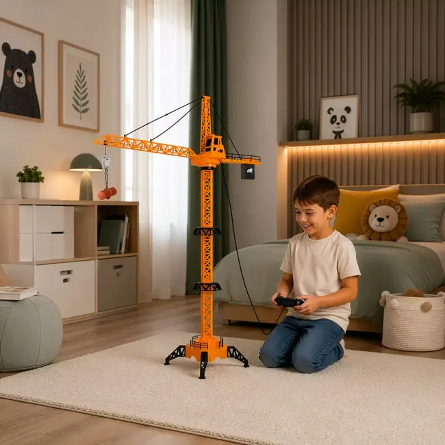 Kruzzel Op afstand bestuurbare kraan 125 cm met 3 hoogtes en bedrade afstandsbediening