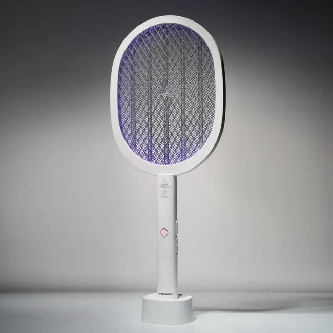 TIROSS Elektrische vliegenmepper 2-in-1 met led-loklicht en 1200 mAh