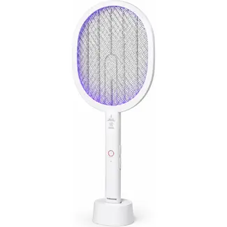 TIROSS Elektrische vliegenmepper 2-in-1 met led-loklicht en 1200 mAh