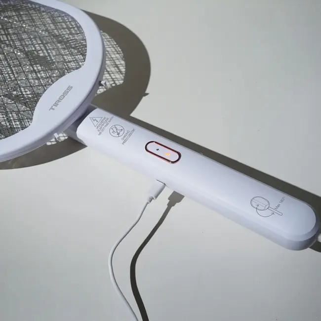 TIROSS Elektrische vliegenmepper met inklapbare handgreep en 1200 mAh