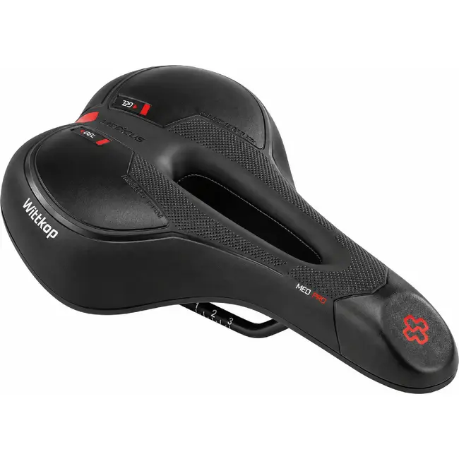 Wittkop Heren gel zadel - trekking comfort - drukverlagend ontwerp - 290x180 mm - zwart