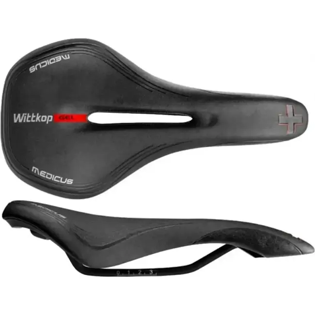 Wittkop Gel race/MTB zadel - dynamische demping - extra comfort - zwart/grijs design