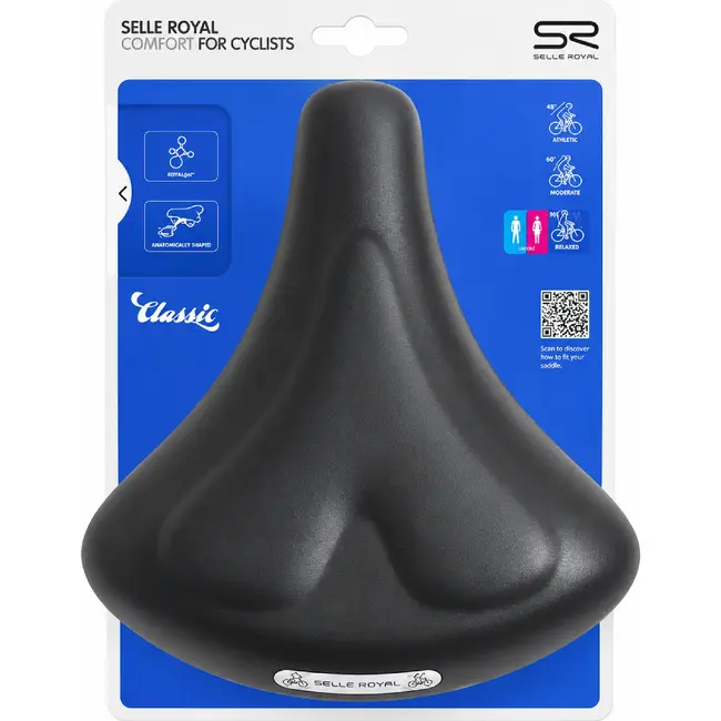 Selle Royal Zadel met retro design en gelvulling - 247x219 mm - Zwart