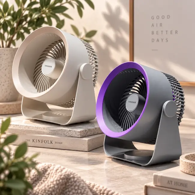 TIROSS Ventilator 10 W met 3 snelheden, 5000 mAh accu en USB-C
