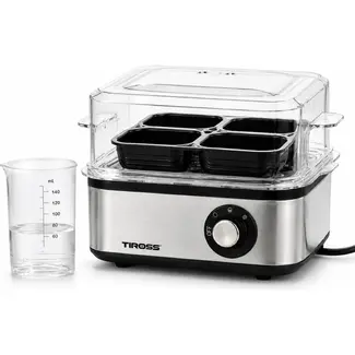 TIROSS Eierkoker 500 W voor 8 eieren met 3 kookstanden en maatbeker