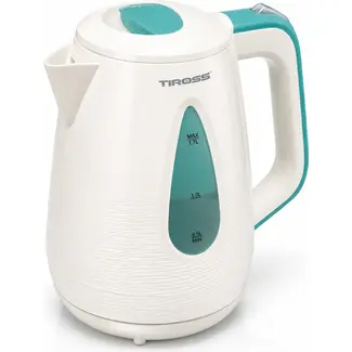 TIROSS Waterkoker 1,7 l 2200 W met waterfilter en 360° draaivoet