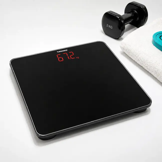 TIROSS Digitale personenweegschaal tot 150 kg in wit of zwart