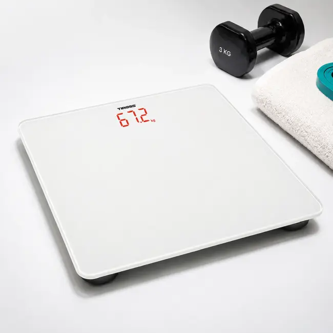 TIROSS Digitale personenweegschaal tot 150 kg in wit of zwart