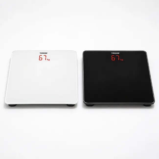 TIROSS Digitale personenweegschaal tot 150 kg in wit of zwart