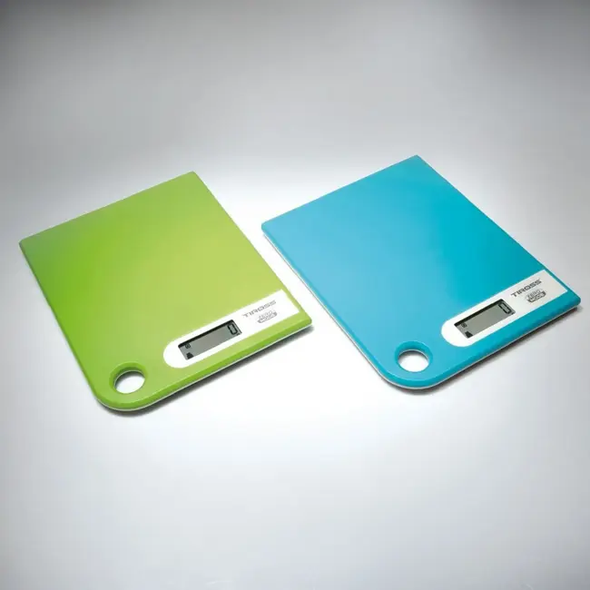 TIROSS Digitale keukenweegschaal 5 kg met LCD-display in groen of blauw
