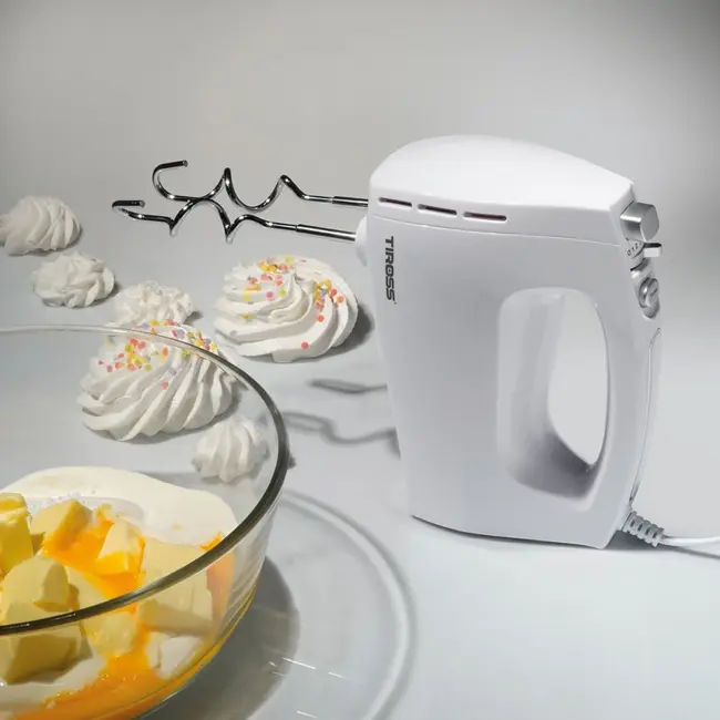 TIROSS Handmixer 300 W met 5 snelheden, turbostand en 2 gardes