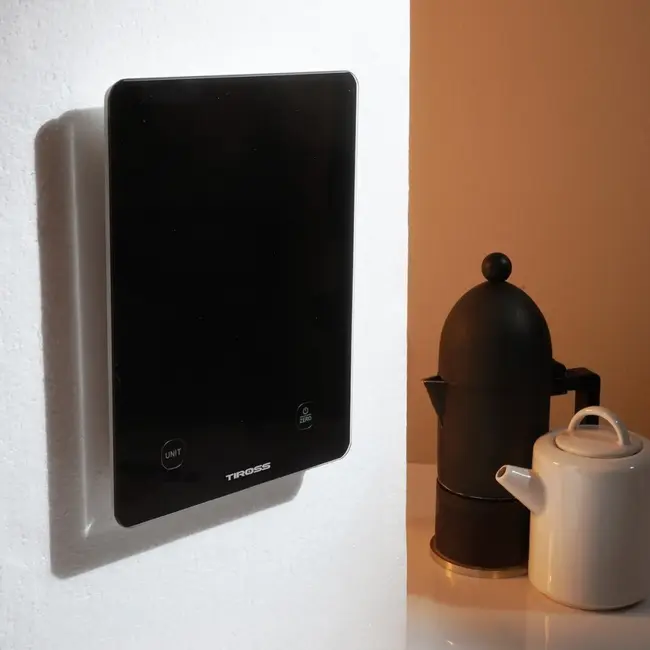 TIROSS Digitale keukenweegschaal 5 kg met glazen weegvlak en LED-display