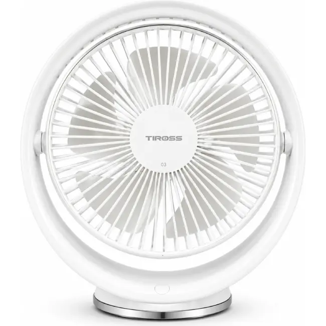 TIROSS Ventilator 5 W met 3 snelheden, 4000 mAh accu en USB-C kabel